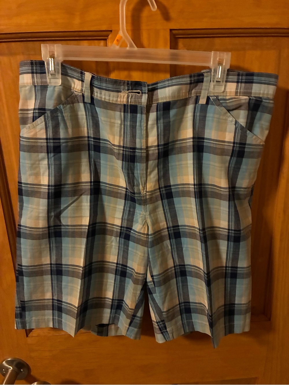 Blue Plaid Bermuda Shorts